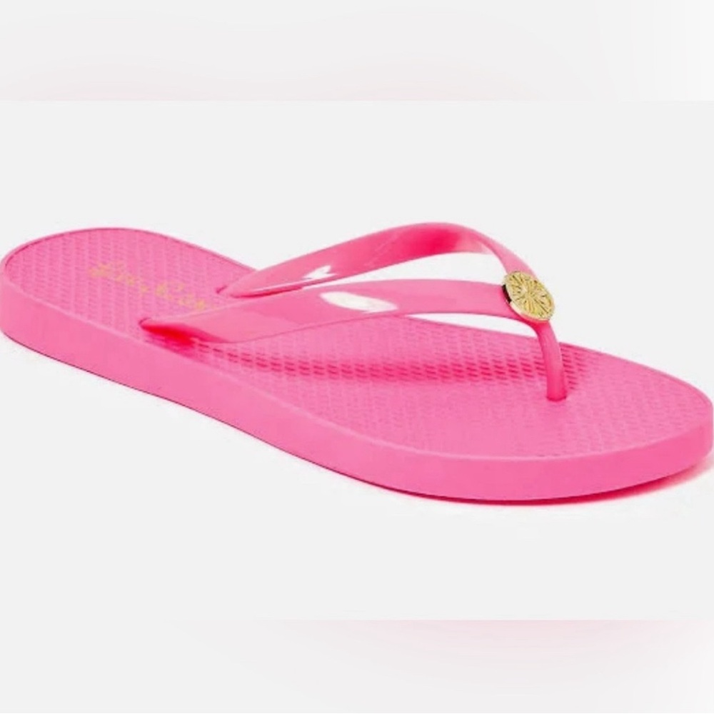 Lilly Pulitzer Pool Flip Flops - Roxie Pink 9/10 Never Worn New With Tags